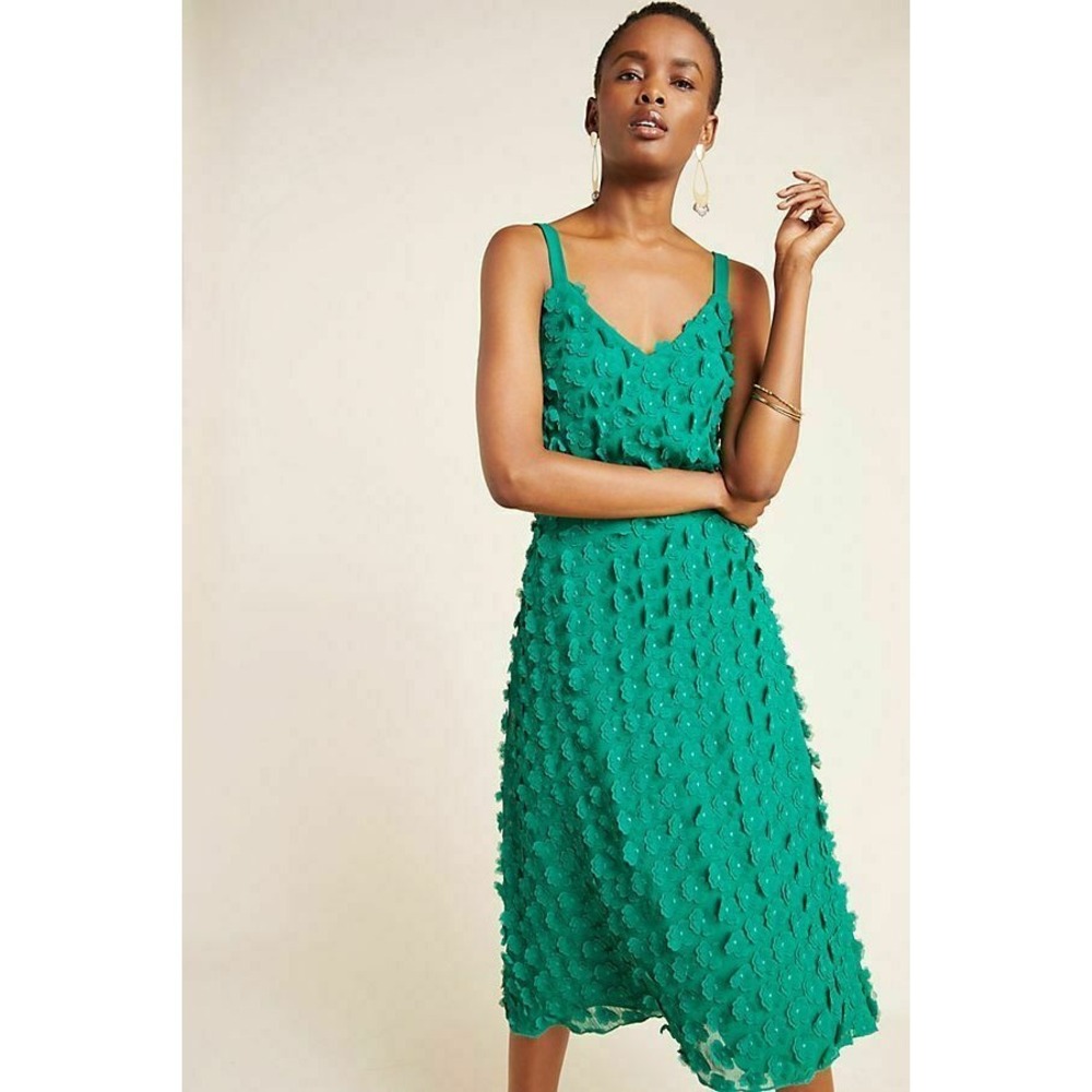 New Anthropologie Hanya Textured Mini Dress by Eva Franco Green $198 size 8